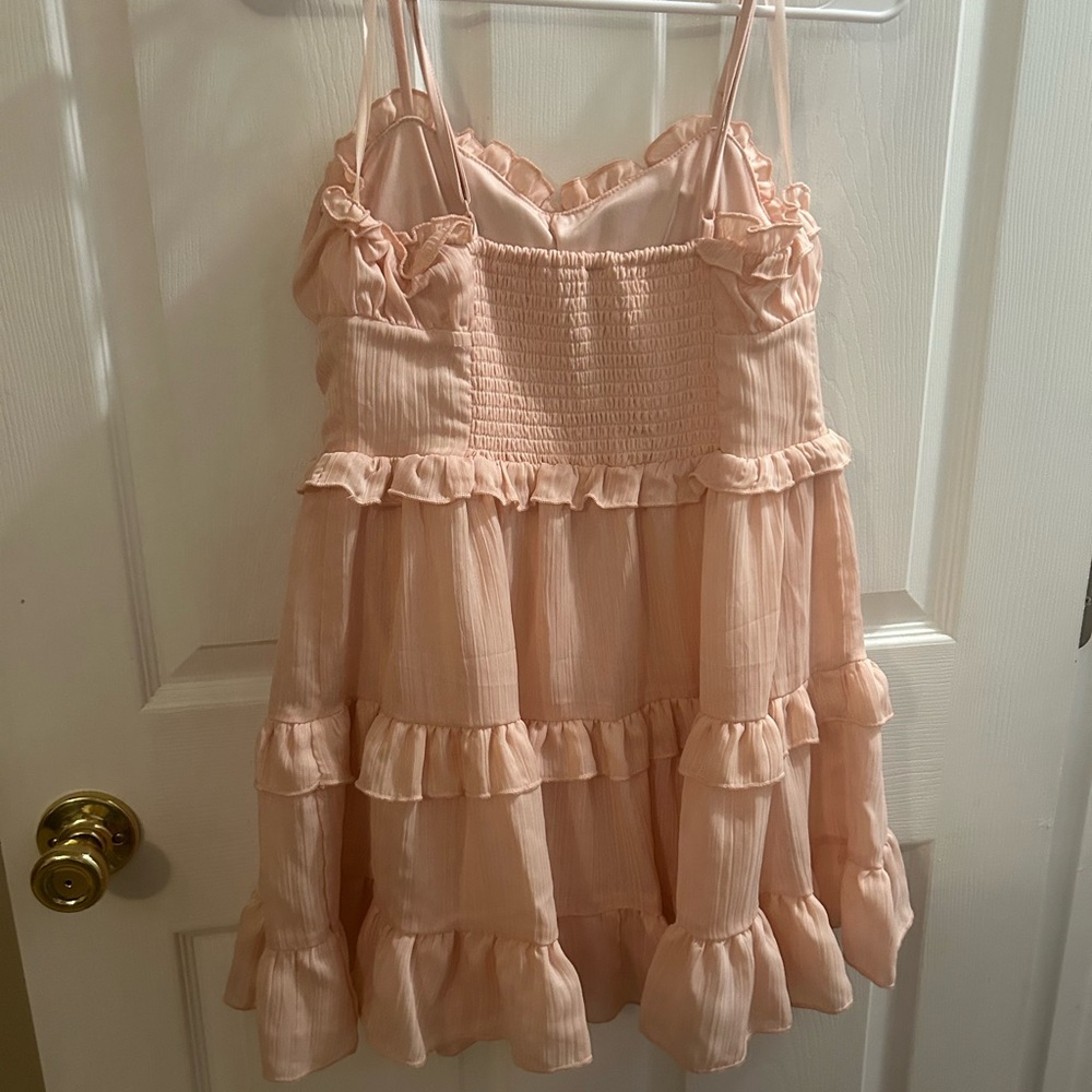 Charming Pink Ruffled Dress - Picture 2 of 3